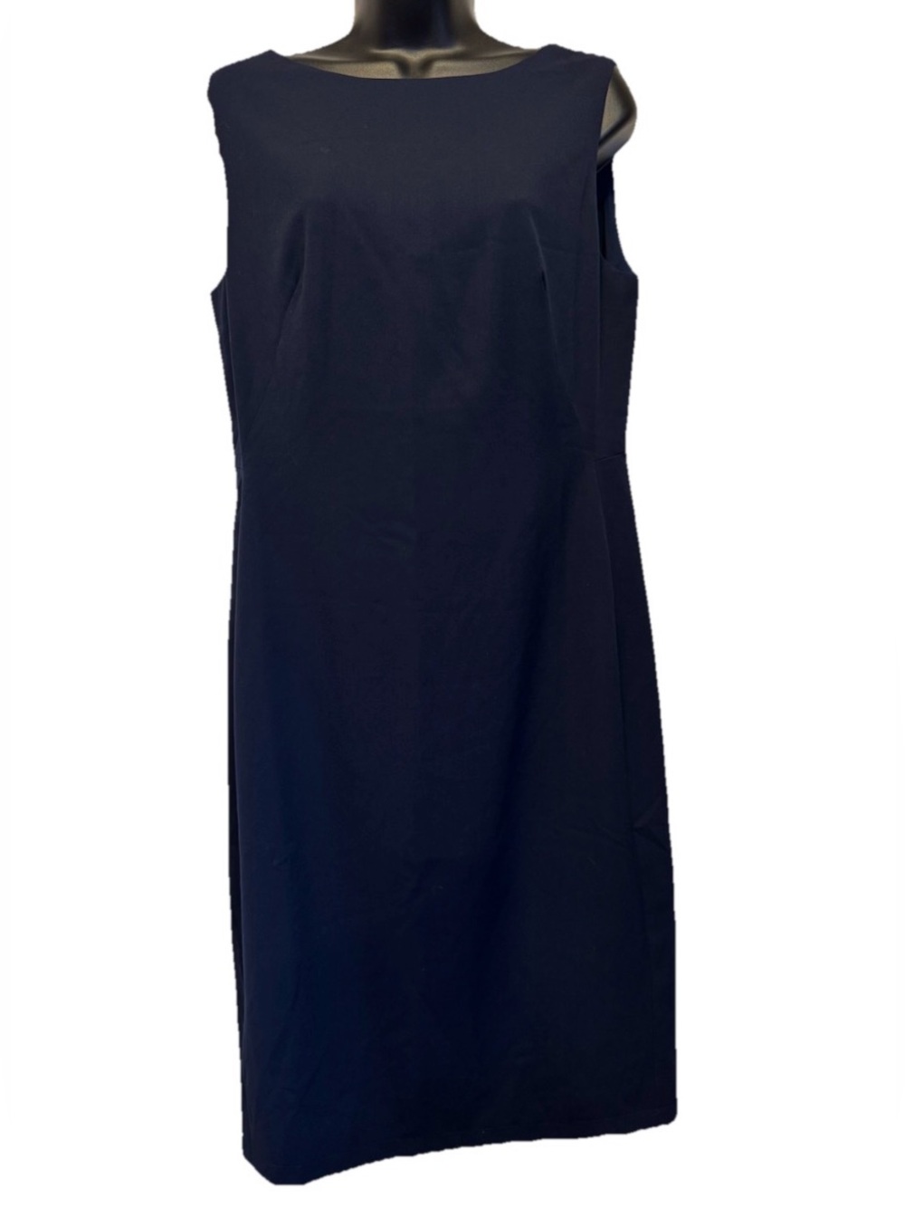 NWT Roeyshouse Navy Blue Sheath Dress Women L Modern Classic Sleeveless Workwear